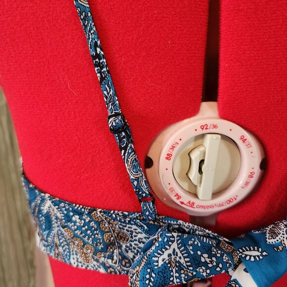 Blue‎ Silky Bandana Style Wrap Top Ties in the Back Summer Blouse Shein Size XL - Picture 4 of 5